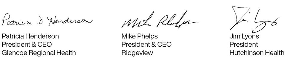 photo of health care CEO signatures