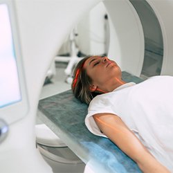 Woman getting MRI scan